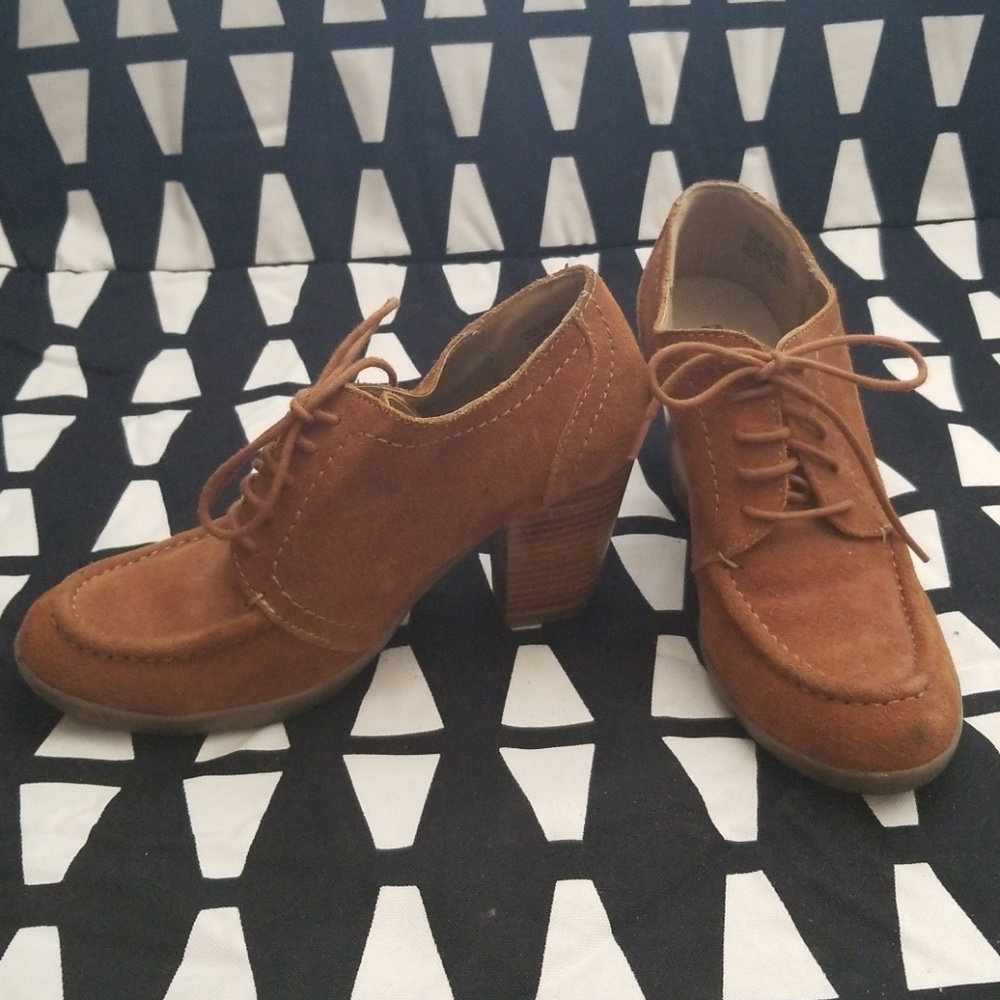 Brown Lace Up Heels